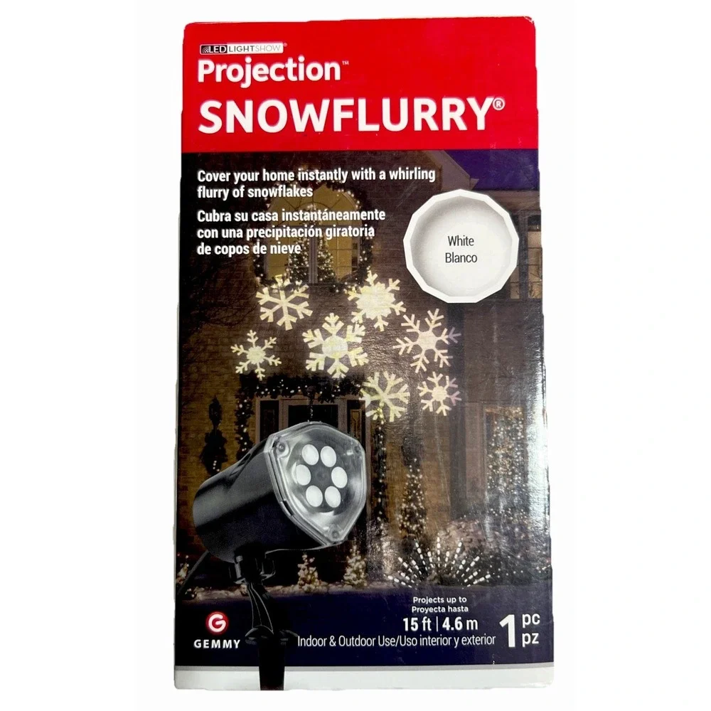 Gemmy LED Projection SnowFlurry Christmas Indoor/Outdoor Dazzling Light Show NIB